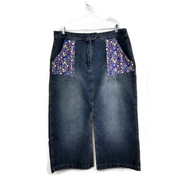 Ashley Stewart Womens Plus Size 20 Denim Maxi Long - Picture 1 of 5